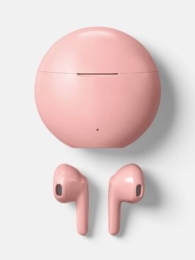 Wireless True Wireless Earbuds in Pink - Compact Charging Case